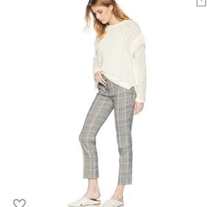 BCBGeneration Fringe-Trimmed Sweater Off White Long Sleeve Small S Pullover